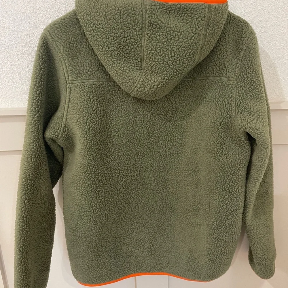 The North Face Olive and Orange Youth Fleece Zip Up Jacket Coat